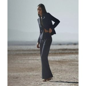 Brooks Brothers Fine Twill Crepe Wide-Leg Trousers