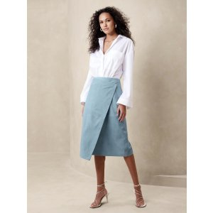 Banana Republic Helena Suede Wrap Skirt