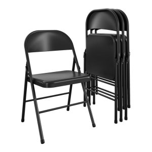 MAINSTAYS Mainstays Steel Folding Chair 4 Pack Black