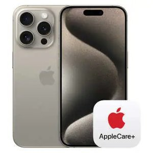 Apple iPhone 15 Pro with AppleCare+ (Unlocked, 512GB, Natural Titanium)