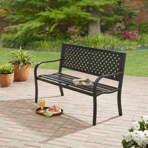 MAINSTAYS Outdoor Durable Steel Bench - Black