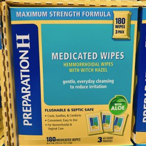 PREPARATION H Medicated Hemorrhoidal Wipes, 180 Wipes