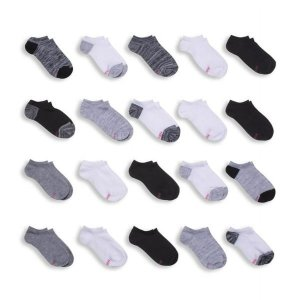 Hanes Girls Extreme Value 20 Pack No Show Socks, Sizes S-L