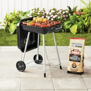 Expert Grill 17.5" Square Steel Charcoal Grill with Wheels