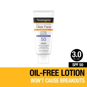 Neutrogena Clear Face Liquid Lotion Sunscreen with SPF 50, 3 fl. oz