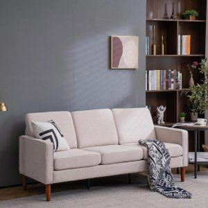 Ktaxon 3 Seat Couch Mid Century Fabric Sofa