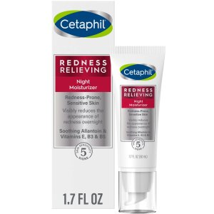 Cetaphil Redness Relieving Night Moisturizer, 1.7 oz, For Dry, Redness-Prone Skin