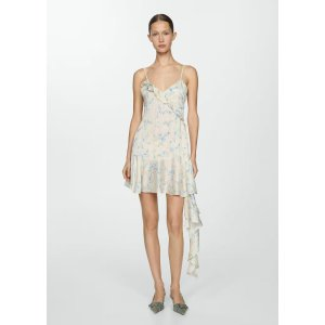 Mango Floral ruffled dress