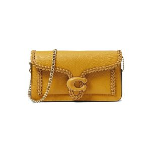 Coach Braided Leather Trim Tabby Chain Clutch