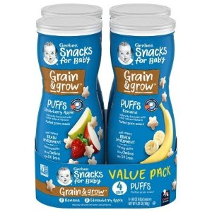 Gerber Puffs 4pk Variety Pack Strawberry-Apple & Banana - 5.92oz