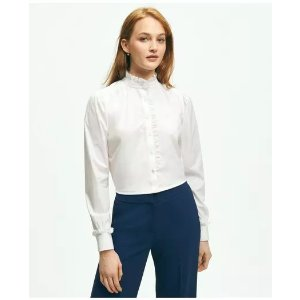 Brooks Brothers Stretch Supima® Cotton Non-Iron Ruffle Collar Shirt