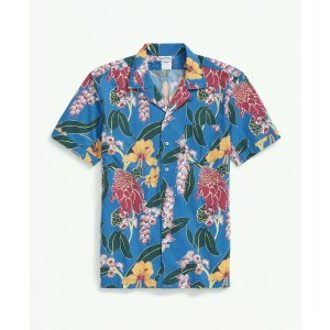 Brooks Brothers Cotton Short Sleeve Camp Collar Shirt In Voyager Tropical Print