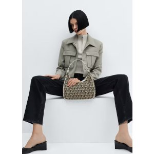 Mango Jacquard shoulder bag