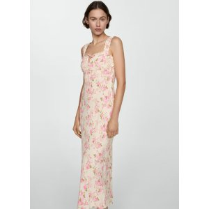 Mango Floral dress with bow neckline