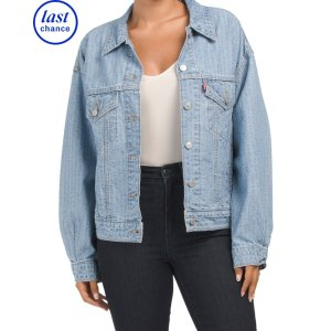 90s Light Seersucker Trucker Jacket | Juniors | Marshalls