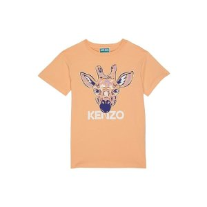 Kenzo Kids Short Sleeve T-Shirt, Giraffe Print Infront (Toddler/Little Kids)