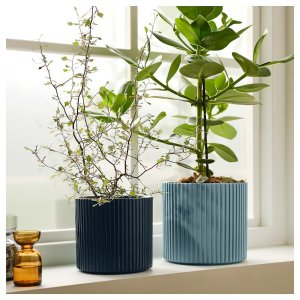 Ikea DAKSJUS Plant pot, set of 2, blue