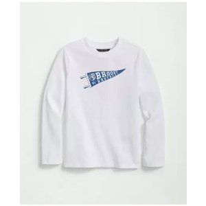 Brooks Brothers Boys Cotton Graphic Long Sleeve T-Shirt