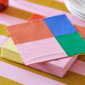 Ikea TESAMMANS Paper napkin, multicolor, 13x13 "