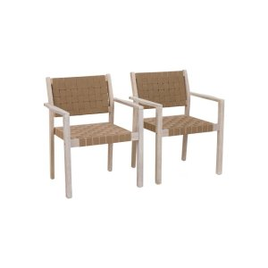 Set Of 2 Outdoor Woven Dining Chairs