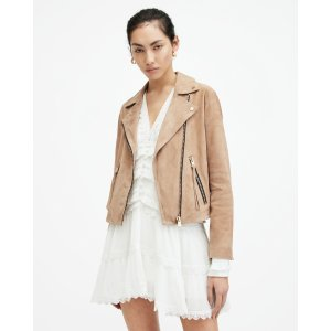 AllSaints Dalby Slim Fit Suede Biker Jacket