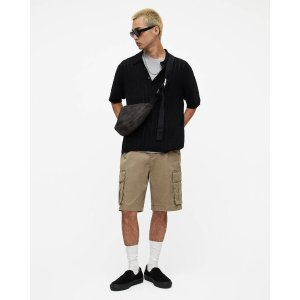 AllSaints Miller Open Stitch Relaxed Fit Polo Shirt