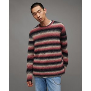 AllSaints Aurora Fluffy Striped Relaxed Fit Sweater