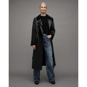 AllSaints Elltee Shiny Toni Belted Trench Coat