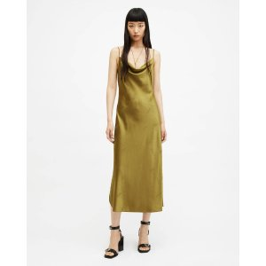 AllSaints Hadley Jacquard Slim Fit Midi Slip Dress