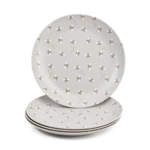 Set Of 4 Melamine Coupe Dinner Plates