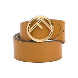 Made In Italy Leather Reversible F Logo Belt