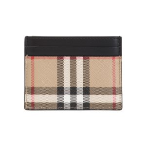 Canvas And Leather Vintage Check Card Case