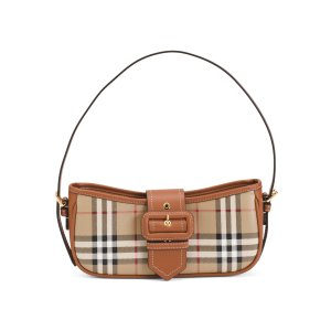 Made In Italy Sling Vintage Check And Leather Shoulder Bag