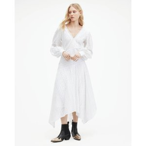 AllSaints Aviana V-Neck Broderie Maxi Dress