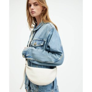AllSaints Half Moon Leather Crossbody Bag