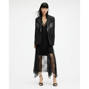 AllSaints Franky Tassel Chain Single Breasted Blazer