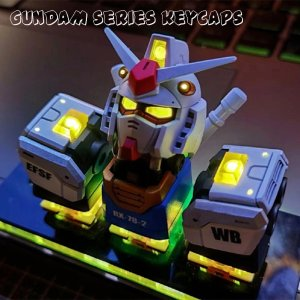 53.8US $ 35% OFF|Kawaii Gundam Cartoon Character 3D Stereo Customized Diy Mechanical Keyboard Keycap 3Pcs Delicate Translucent Anime Peripherals| | - AliExpress