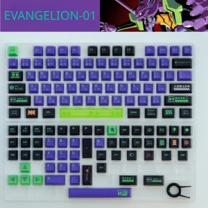 27.51US $ 35% OFF|EVA 01 GMK 129 Keys Anime EVANGELION 01 Mechanical Keyboard PBT Keycaps Cherry Profile Dye Subbed Pink Gaming Custom Key Caps| | - AliExpress
