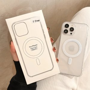 Original For Magsafe Magnetic Wireless Charging Case For Iphone 14 13 12 11 Pro Max Mini X Xr Xs 7 8 Plus Se Hd Clear Hard Cover - Mobile Phone Cases & Covers - AliExpress