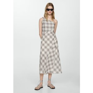 Mango Check asymmetrical dress