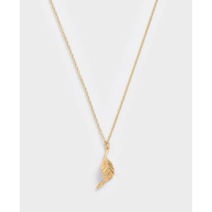 Charles & Keith Leaf Pendant Bead Necklace - Silver