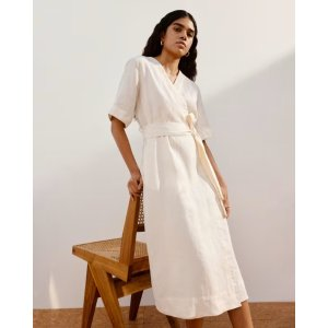 Everlane The Linen Short-Sleeve Wrap Dress