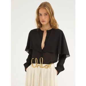 Chloe Cape blouse in silk georgette