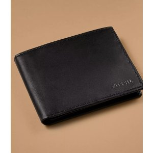 Fossil Derrick Leather RFID Bifold with Flip ID Wallet