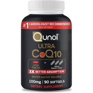 Qunol CoQ10 100mg Softgels Ultra 3X Better Absorption Coenzyme Q10 Supplements - Antioxidant Supplement for Vascular and Heart Health & Energy Production - 3 Month Supply - 90 Count