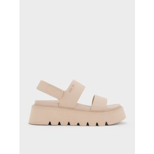 Charles & Keith Jadis Chunky Flatform Sandals - Beige