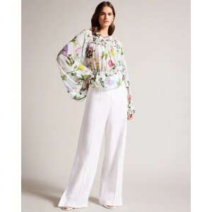 Ted Baker Hewette Printed Blouse With Functional Waist Tie