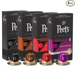 Peet's Coffee Espresso Nespresso Capsules Variety Pack, 40 Count