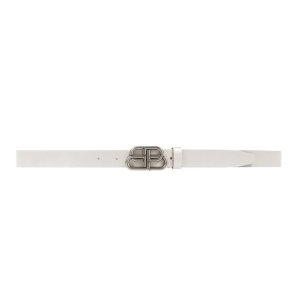 Balenciaga Women's Bb Thin Belt in White