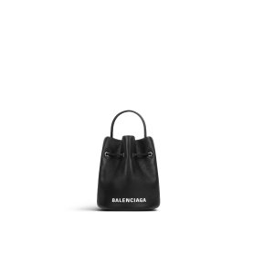 Balenciaga Women's Everyday Xs Drawstring Bucket Bag in Black